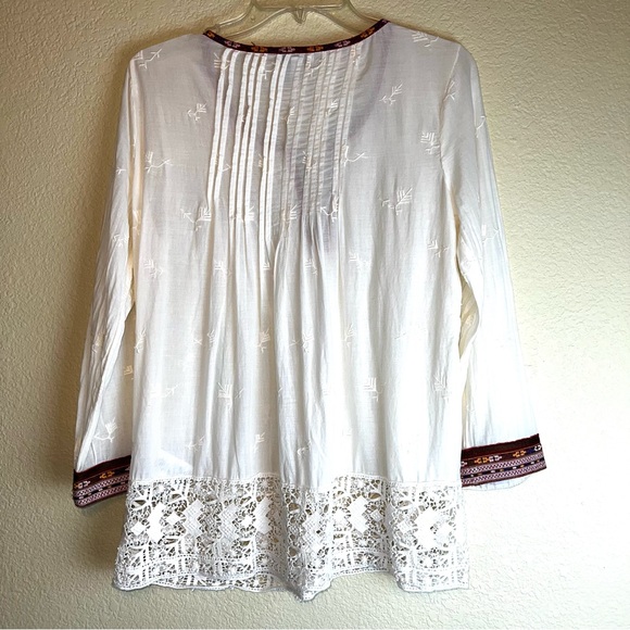 Josie Ivory Gustavia Embroidered Lace Boho Top Sz S - Picture 10 of 12